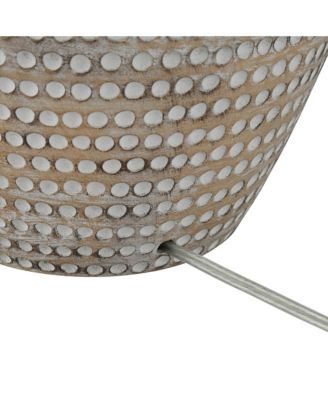 Glenn Rustic Farmhouse Table Lamps 27" Tall Set of 2 Dappled Sandy Beige Oatmeal Fabric Drum Shade for Bedroom Living Room Bedside Office