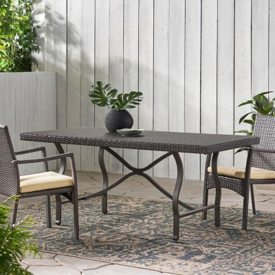 Streamdale Sleek 70" Wicker Dining Table for Patio Expansions