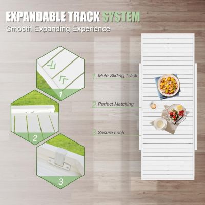 Expandable Dining Table Rust-Free Aluminum