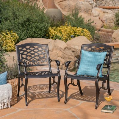 Elegant Ornate Dining Chairs with Cast Aluminum Frame