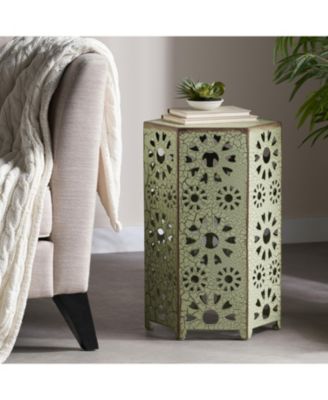 Vibrant Sunburst Iron Side Table Adds Color and Convenience to Your Patio