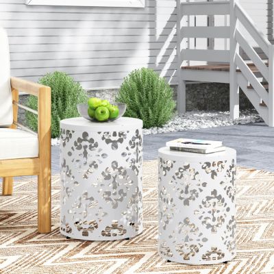 Streamdale Chic Iron-Cut Side Table Set with Clean Lines and Sturdy Structure