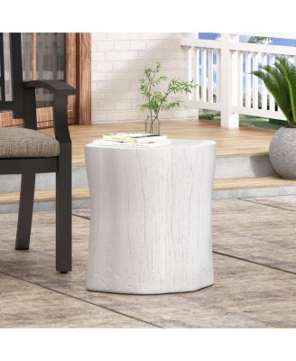 Streamdale Lightweight Concrete Side Table with Charming Tree Stump Design