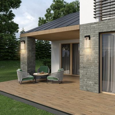 2-Pack Outdoor Transparent LED Crystal Wall Lamp