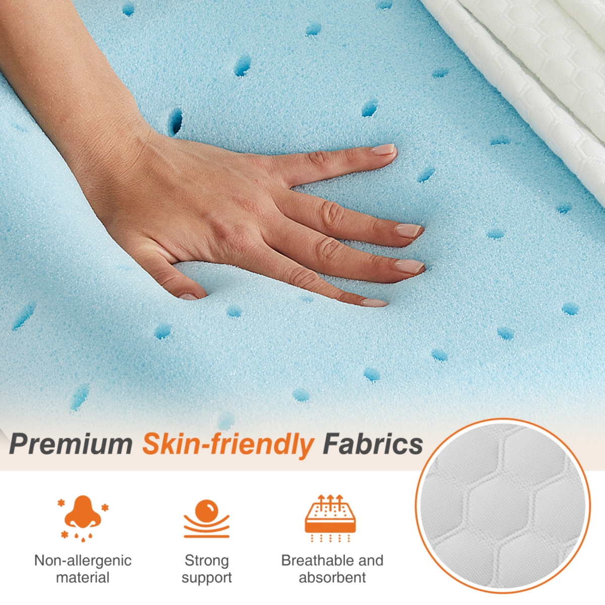 Streamdale Furniture Cooling Gel Memory Foam Pillow with Washable Case and Neck Support