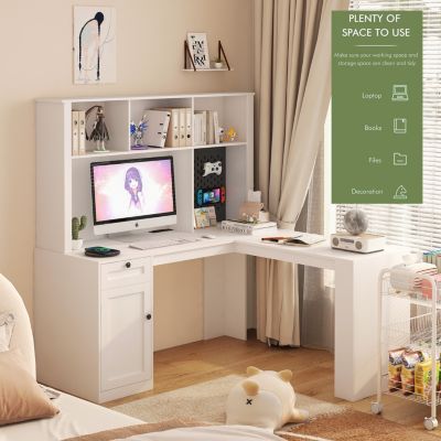 2-in-1 Space-Saving L-Shaped Corner Desk with Ample Storage