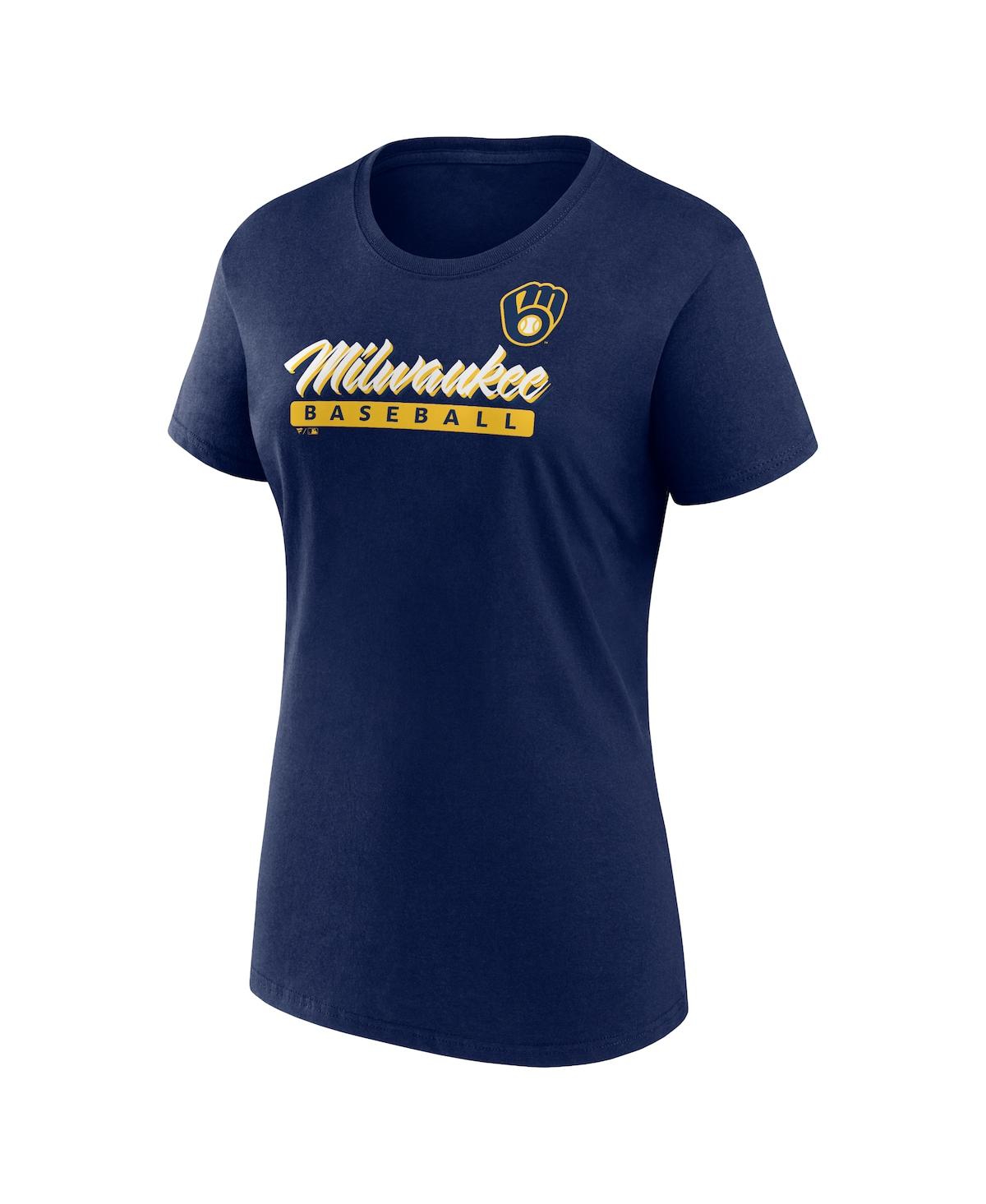 Fanatics Women's Milwaukee Brewers Risk Combo Pack T-shirt In Navy,gray