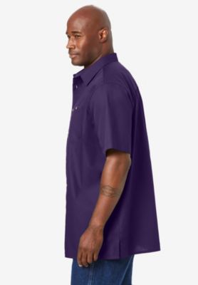 Big & Tall Solid Wrinkle-Resistant Short Sleeve Button Down