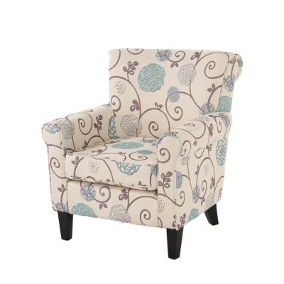 Streamdale Charming Contemporary Floral Club Chair with Tapered Birch Legs