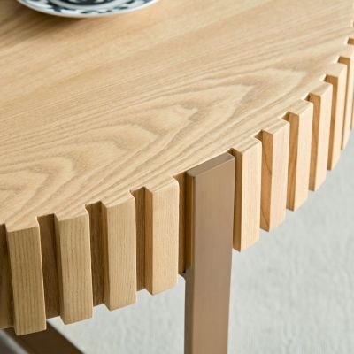 Modern 31.5" Coffee Table with Stainless Steel Base