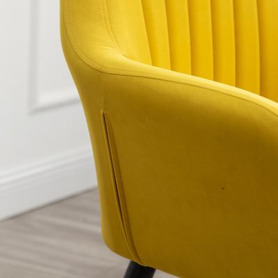 Streamdale Contemporary Velvet Upholstered Accent Chair, Yellow
