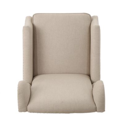 Streamdale Luxurious Wingback Recliner in Soft Fabric with Birch Legs