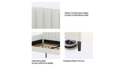 Elena Ivory Tufted Upholstered Twin Daybed