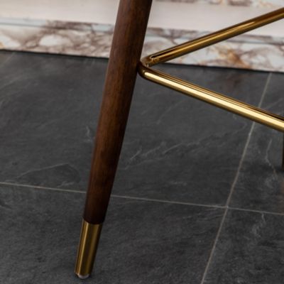 Streamdale Mid-Century Counter Stool with Wingback and Nails