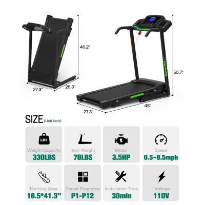 Streamdale Silent Treadmill with Space-Saving Design