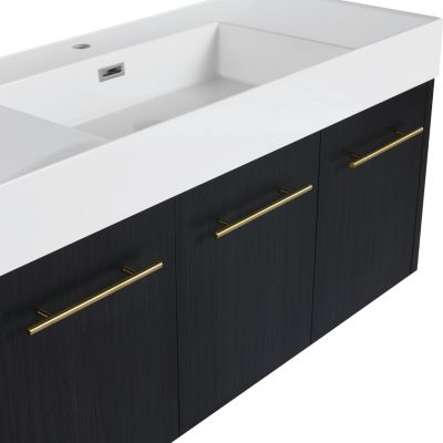 Modern Vanity with Unique Resin Sink and Ample Storage