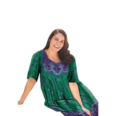 Plus Size Only Necessities Mixed Print Short Lounger