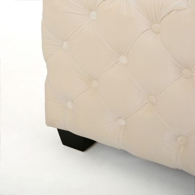 Streamdale Modern Glam Velvet Ottoman with Button-Tufted Diamond Stitch