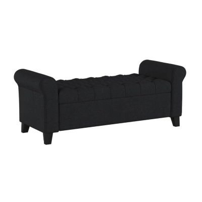 1 pc Contemporary Tufted Storage Ottoman with Rolled Arms