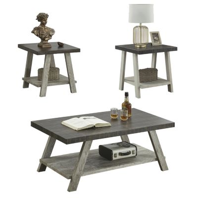 3-Piece Weathered Coffee Table Set