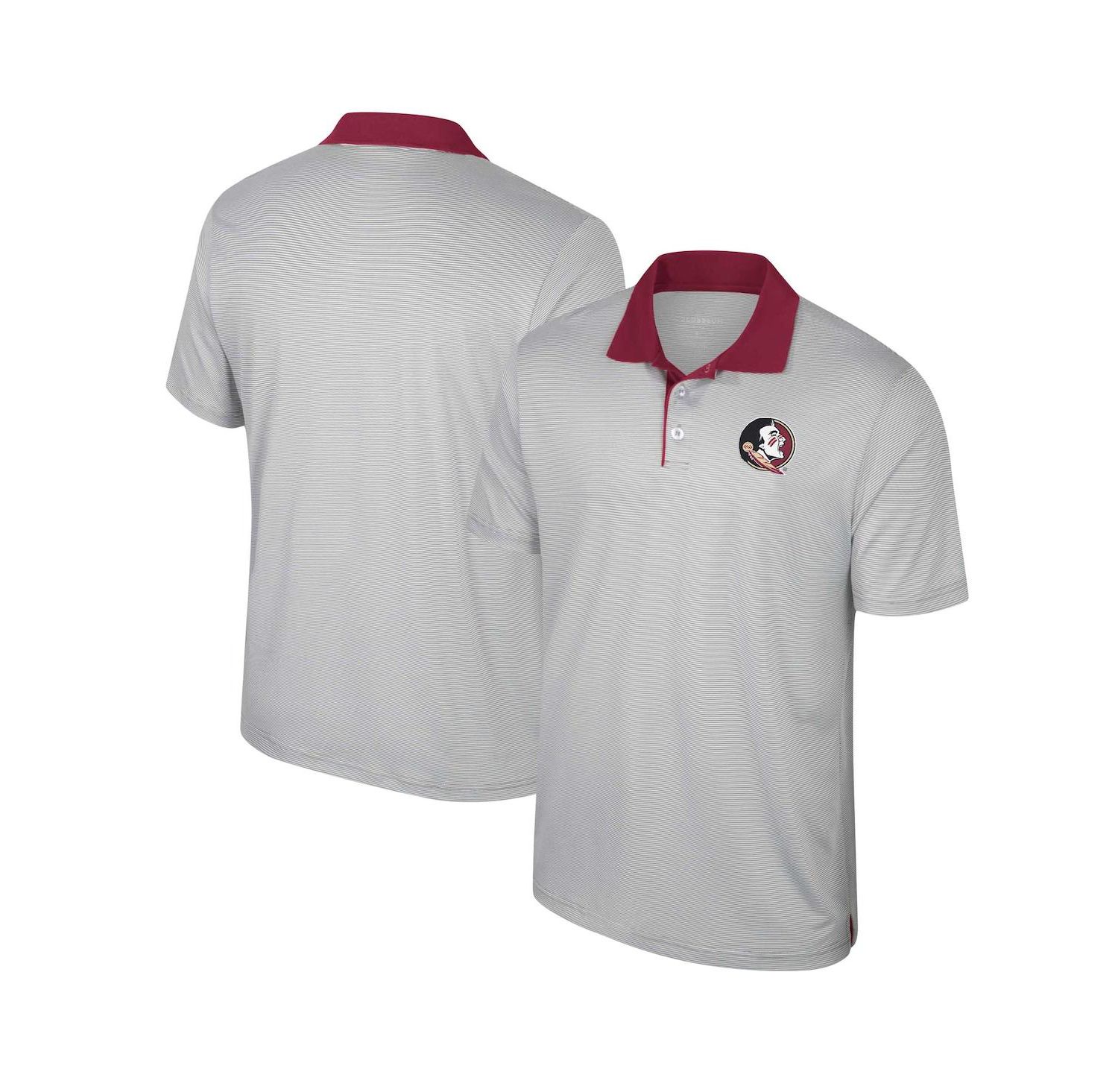 Men's Gray Florida State Seminoles Big & Tall Tuck Striped Polo Shirt