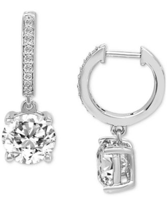 Lab Grown Diamond Dangle Hoop Earrings (5-1/5 ct. t.w.) in 14k White Gold