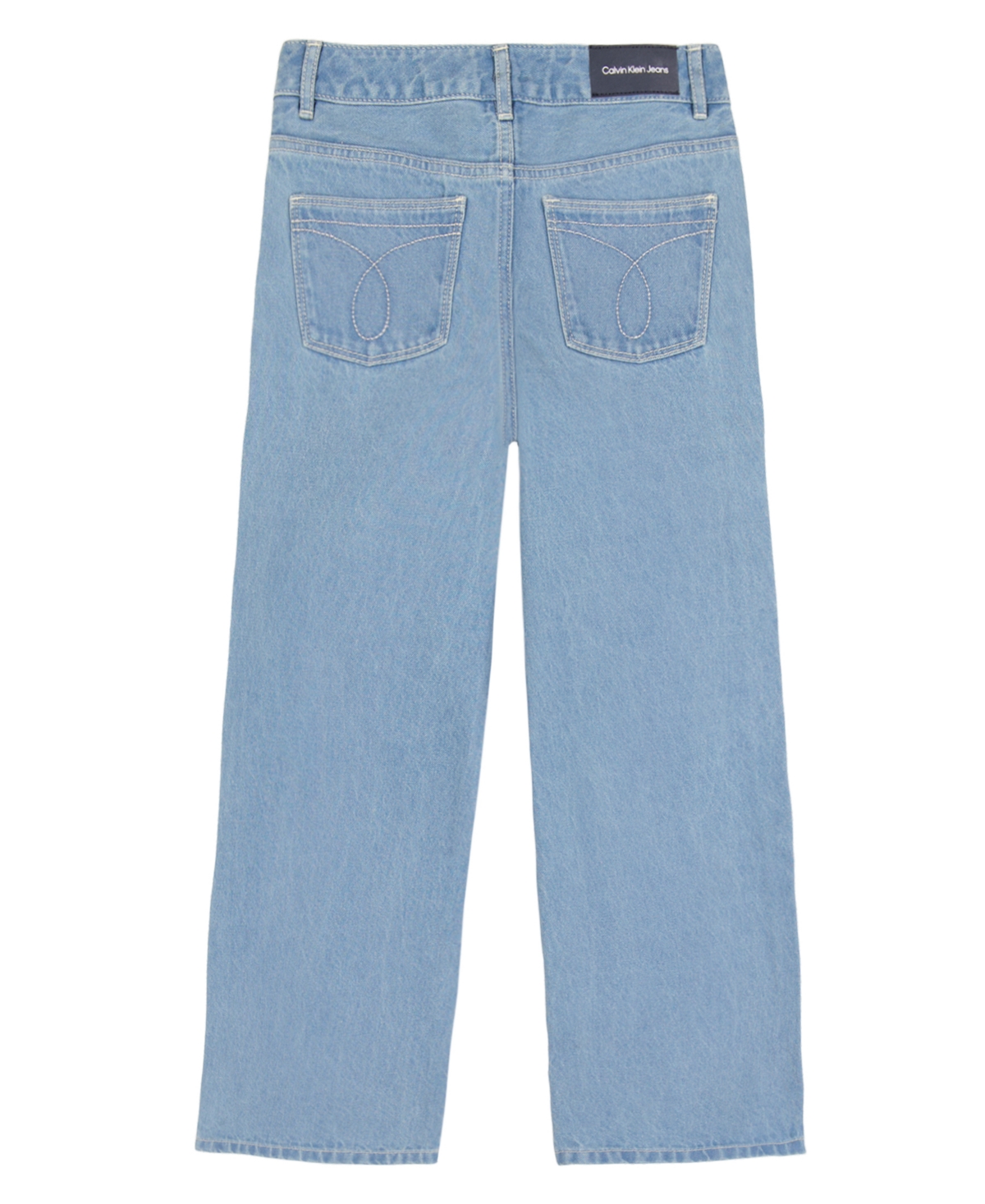 Calvin Klein Big Girls Distressed Wide Leg Jean