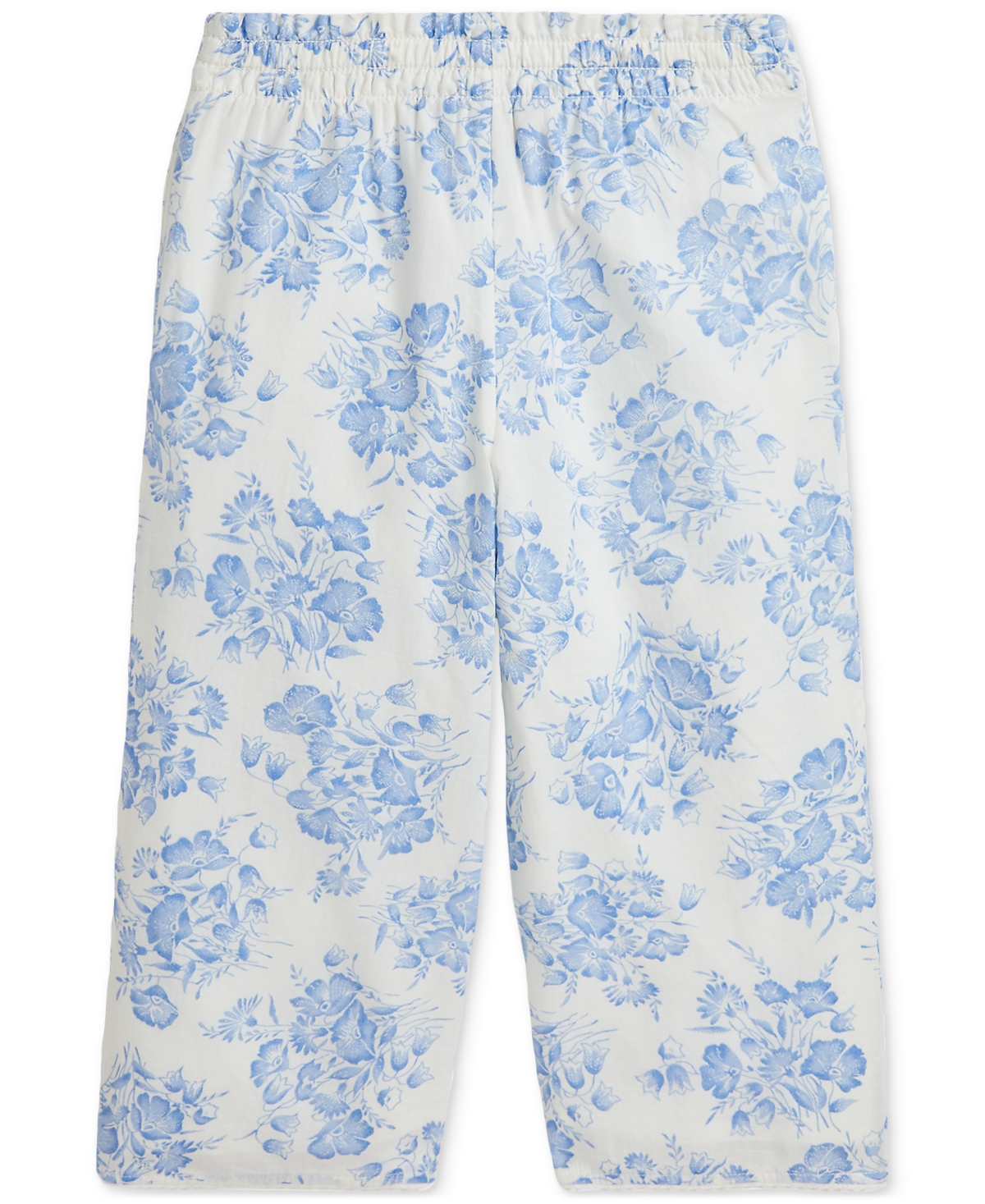 Floral Slub Cotton Pull-On Pant