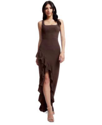 Dress the Population - Women's Charlene Ruffled High-Low Gown