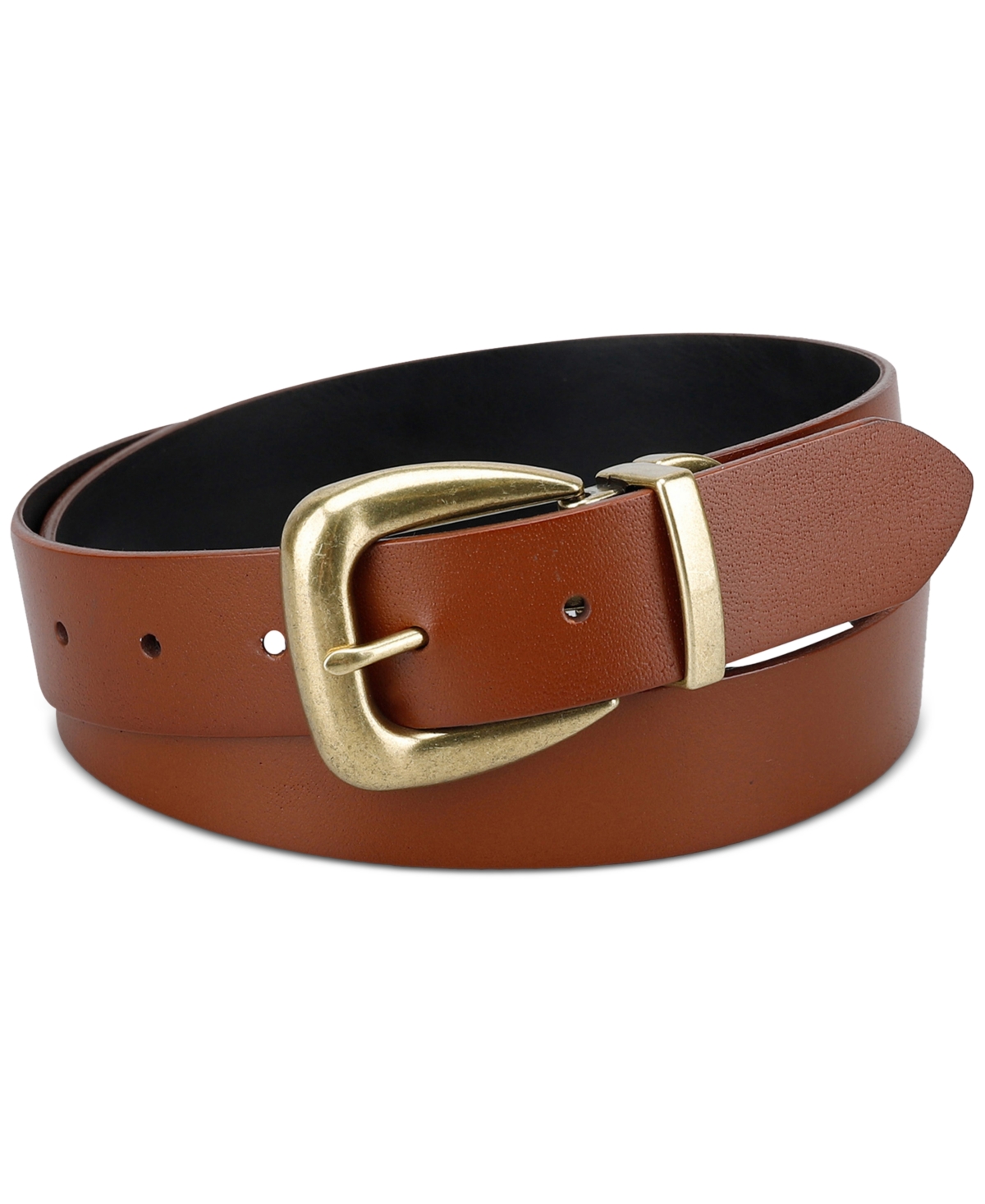 Levi's Women's Reversible Western-style Buckle Leather Belt In Tan,black