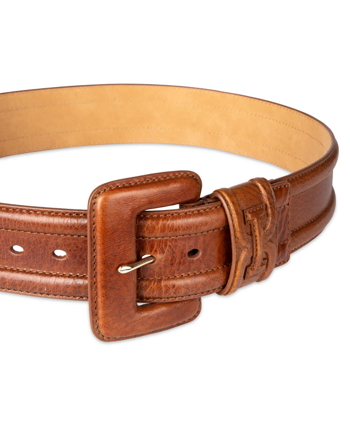 Sam Edelman Women's Leather Wrapped Buckle Belt