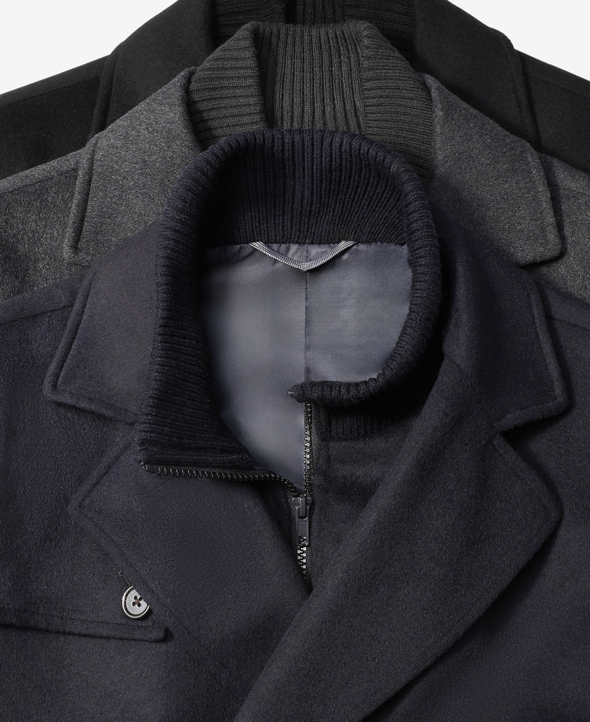 Michael Kors Men's Classic-fit Wool Blend Herringbone Overcoat In Navy