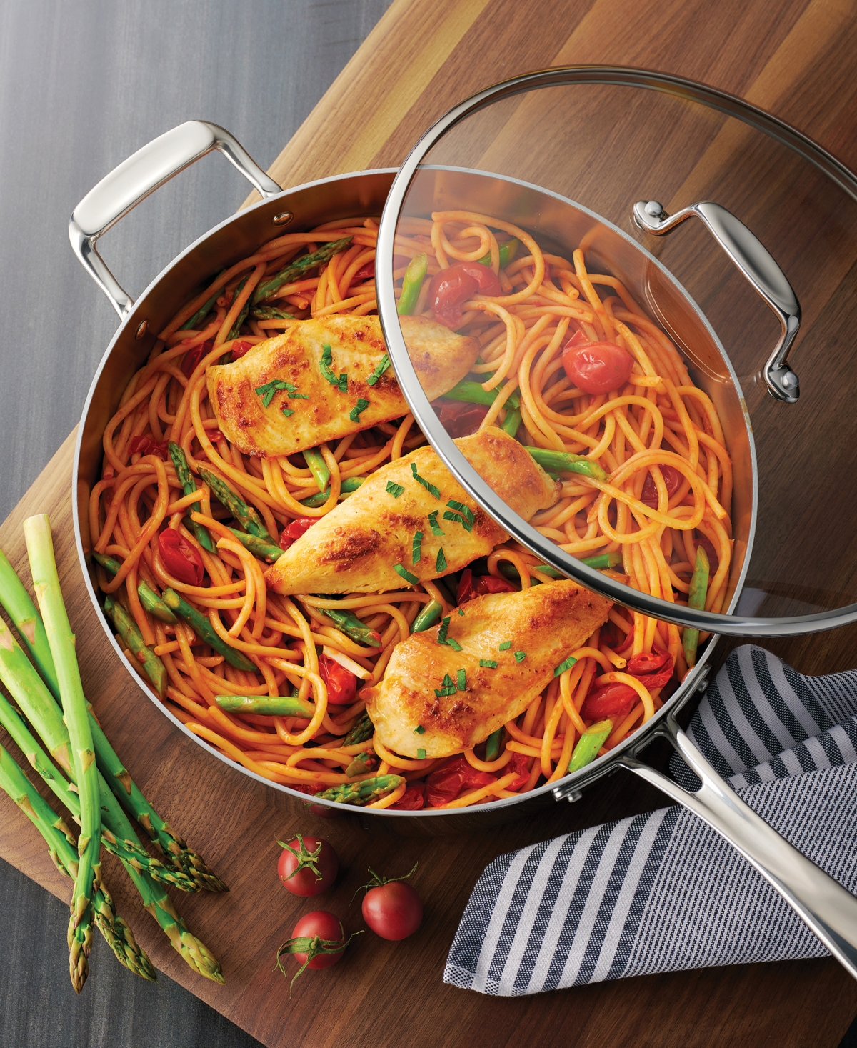 Tramontina TriPly Clad Stainless Steel Glass Lid 12 Pc Cookware Set