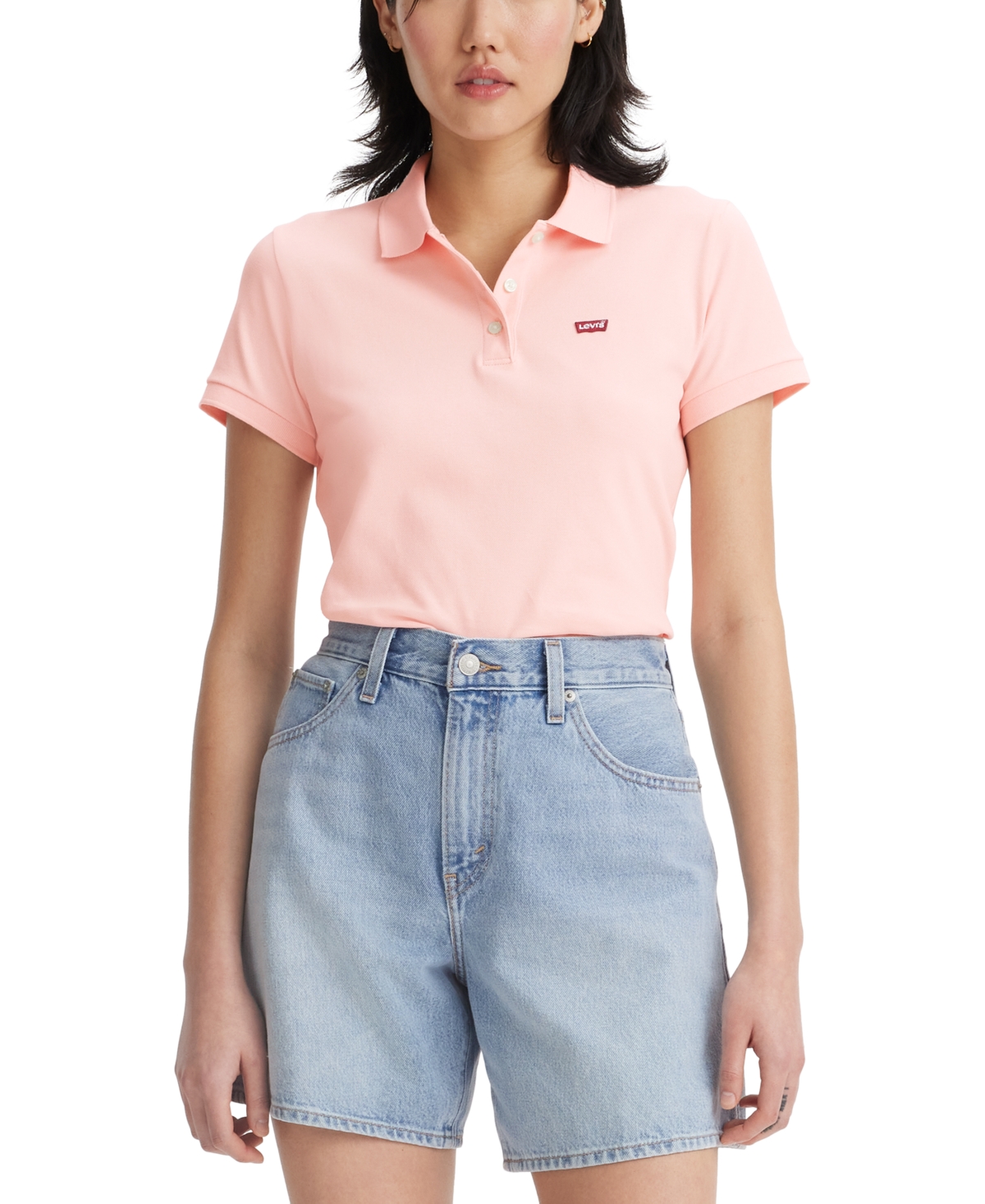 Women's Crown-Logo Shirt-Sleeve Polo Shirt - Potpourri