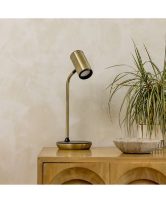 Ezra 16.5" LED Table Lamp with Wireless Charging Pad and Rotating Shade