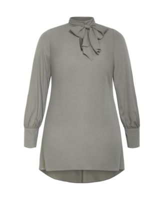 Plus Size Neck Tie Tunic Top