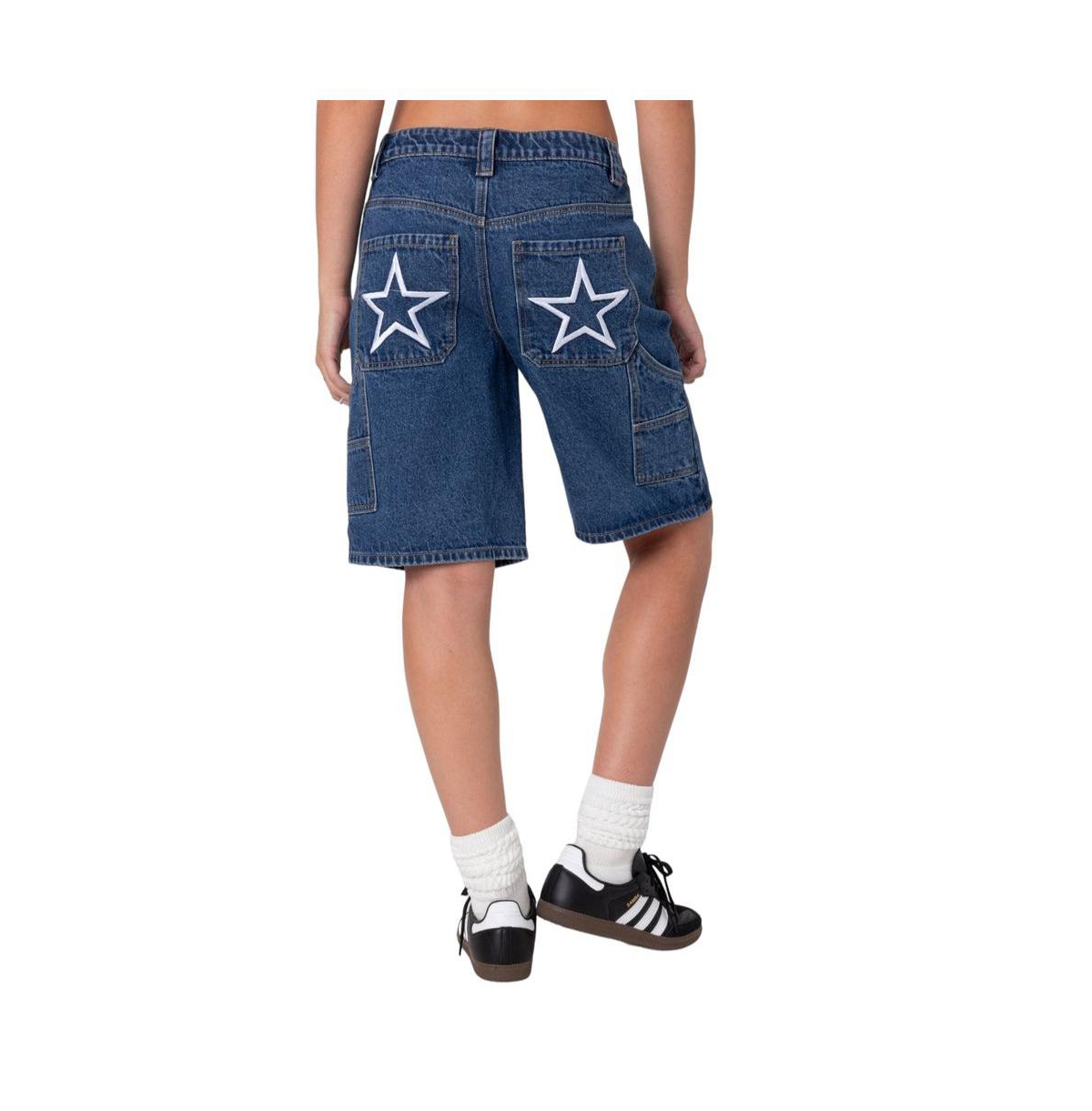 Edikted Women's Stargirl Denim Bermuda Shorts
