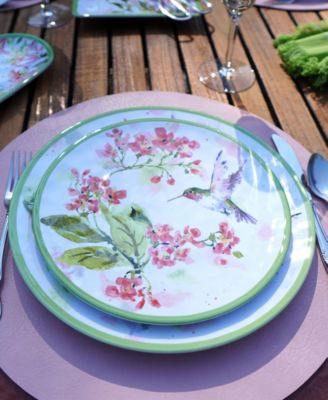 Hand-colored Hummngbrds Nestng Melamne Plate | Hummngbrd Nests
