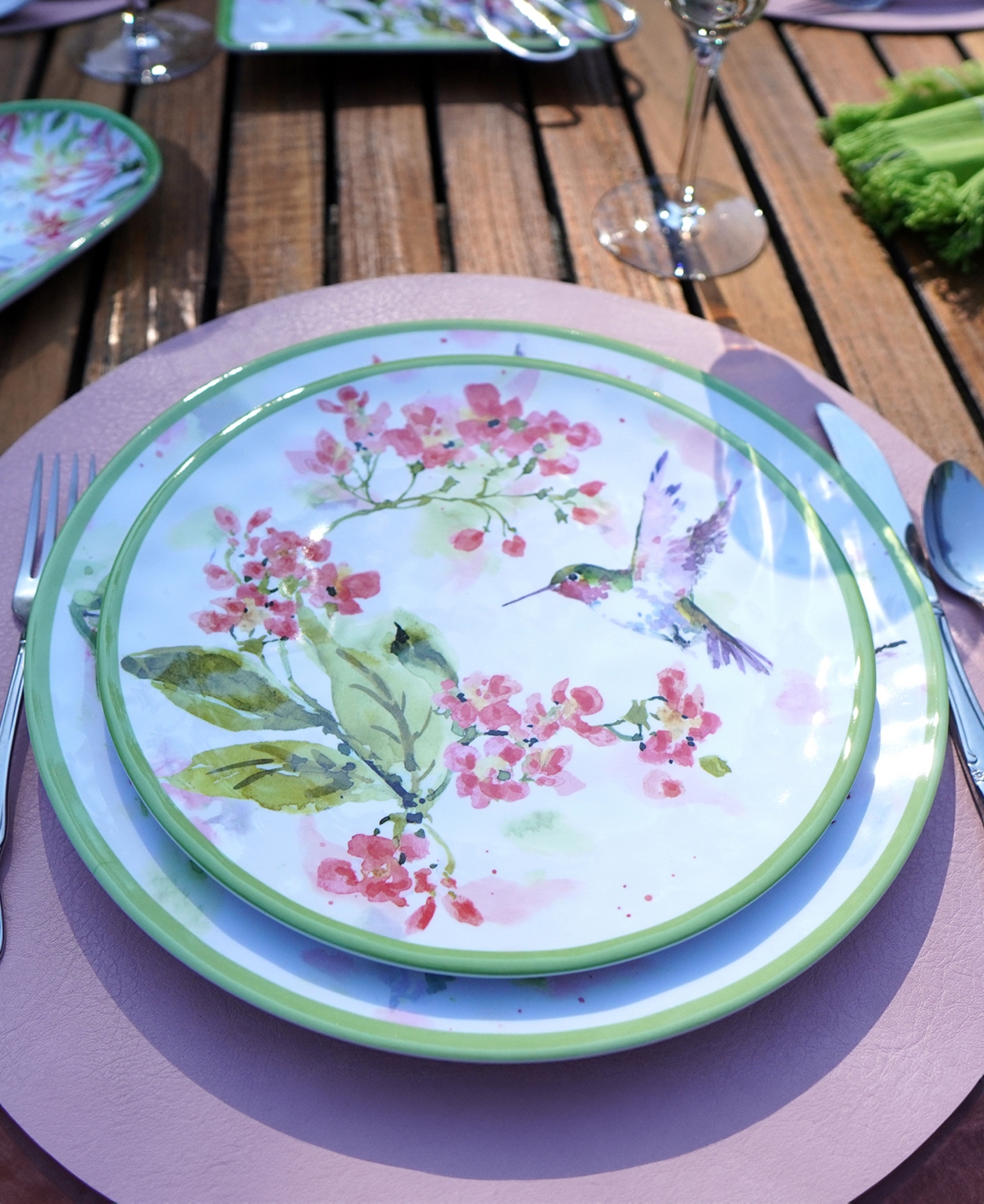 Certified International Hummingbirds Set Of 6 Salad Plate 9", Service For 6 In Miscellaneous