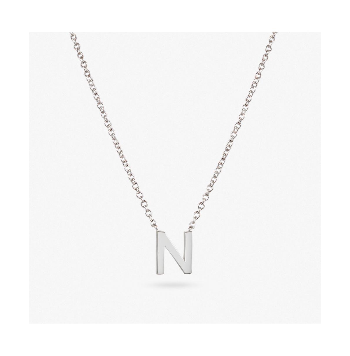 Silver Initial Necklace - Letter Necklace - Silver initial - letter n