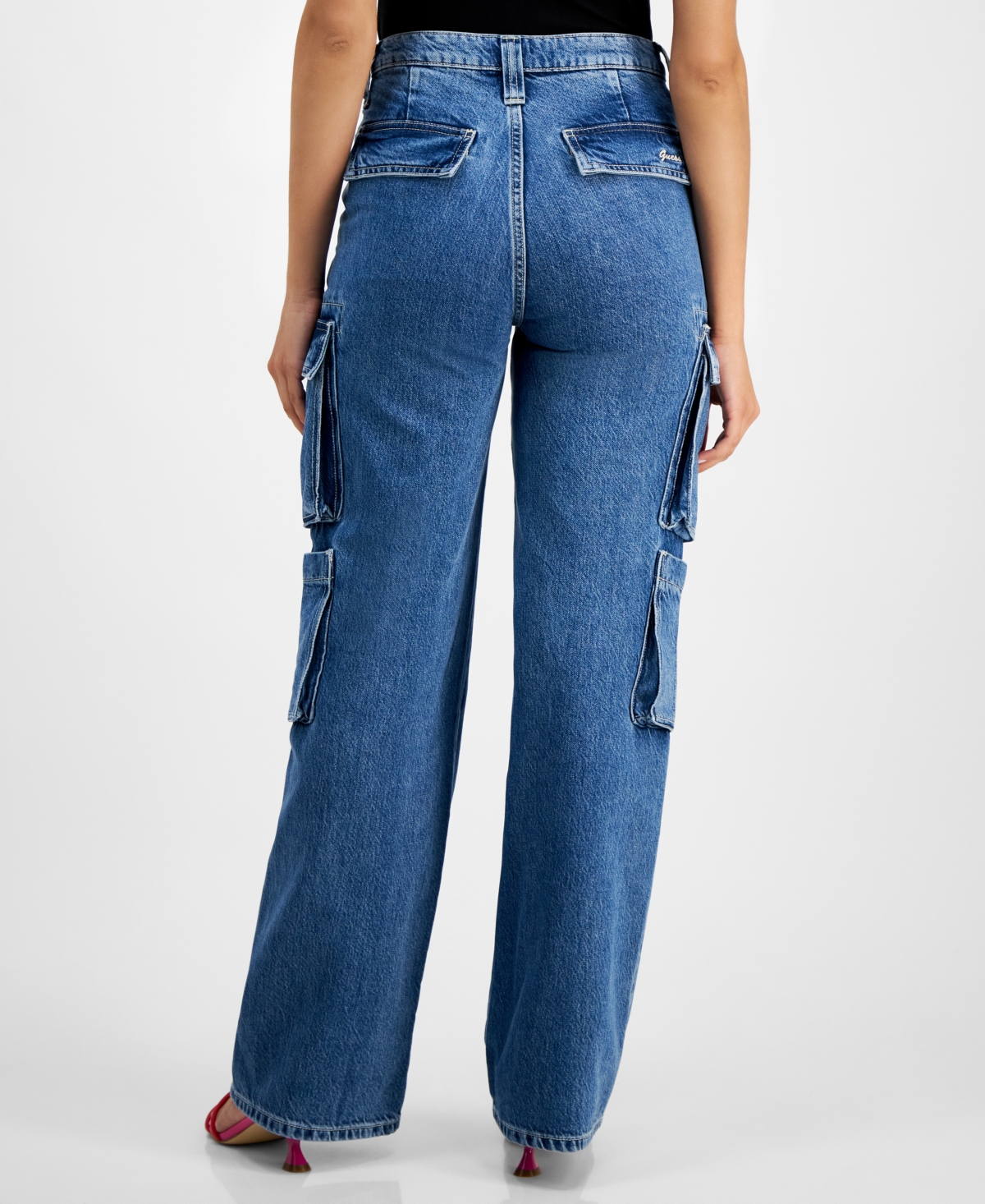 Guess Women's Kori High-Rise Cargo Denim Jeans