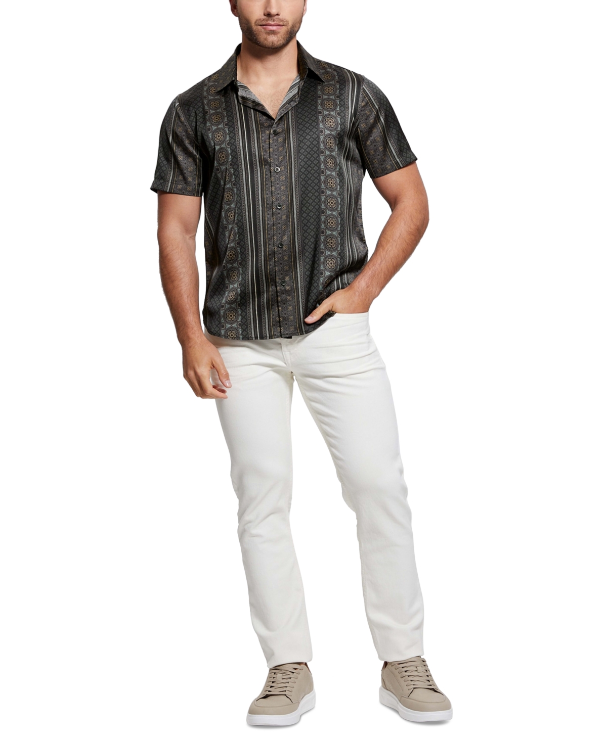 Guess Men's Mosaic Stripe Shirt