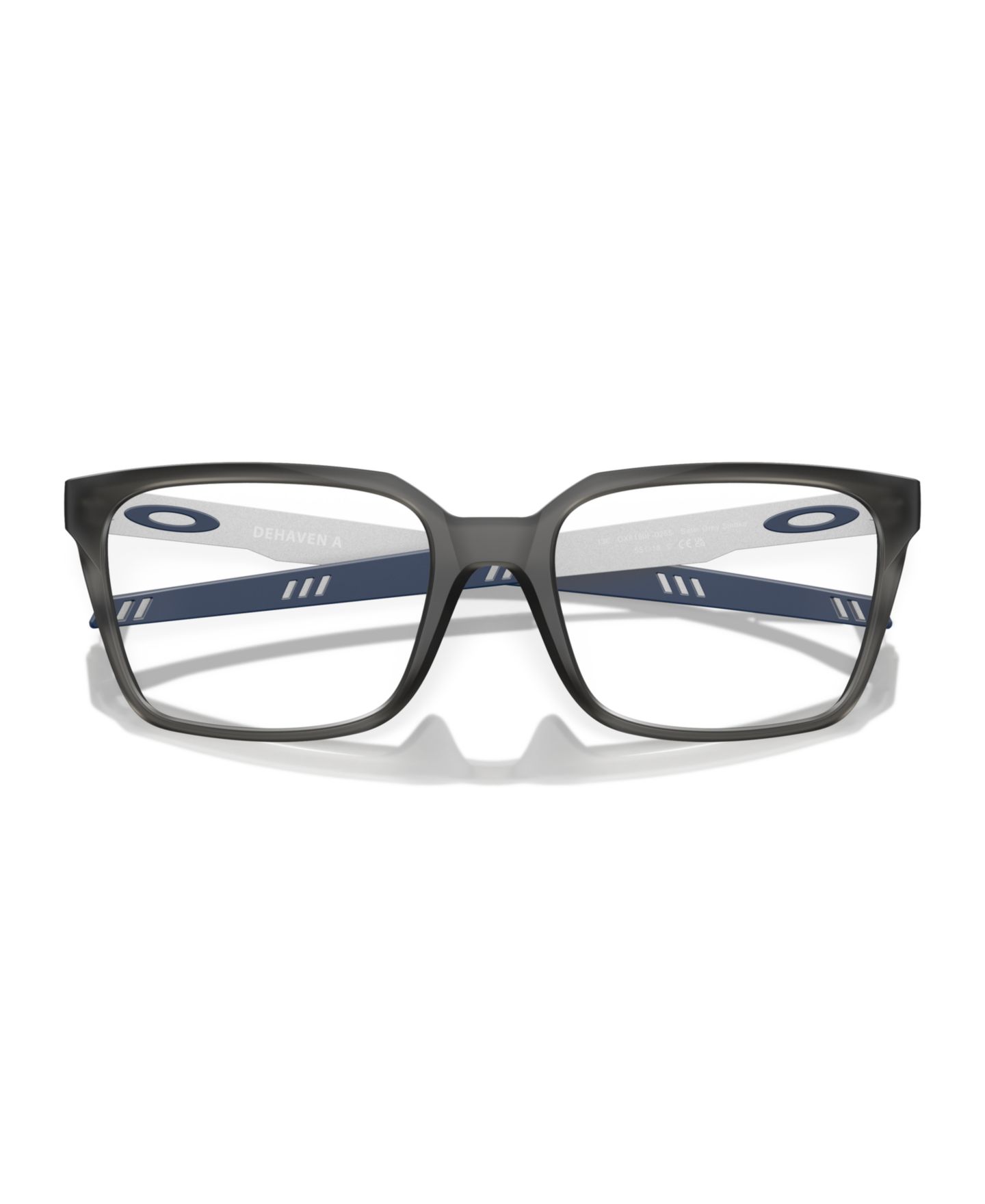 Мужские очки Celine Oakley Man Rectangle Plastic OX8180F Dehaven (Low Bridge Fit) Eyeglasses, цвет: Атласный серый дымчатый — фото 5