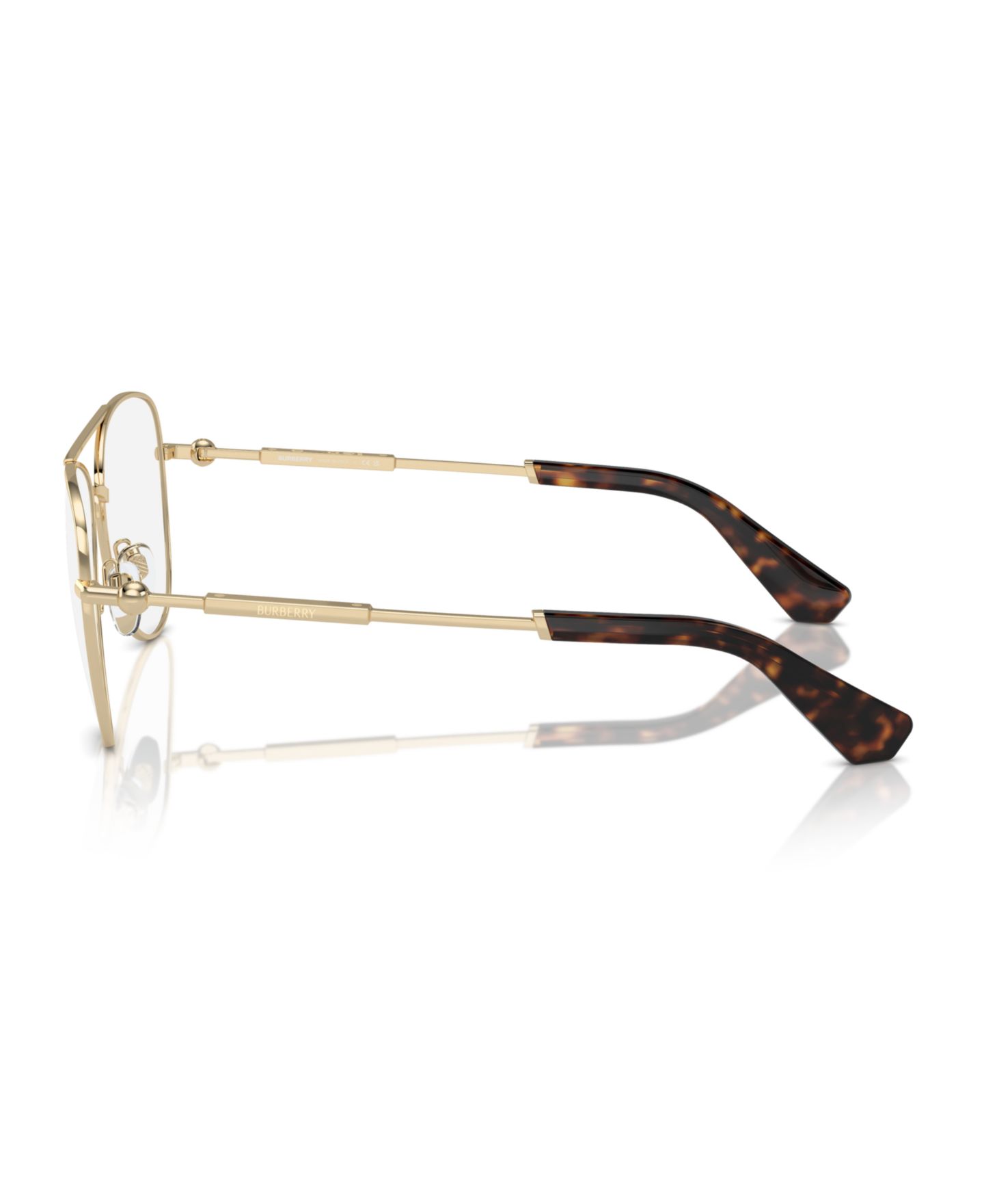 Мужские очки Burberry Man Pilot/Aviator Metal BE1386 Eyeglasses, цвет: Светлый золотой — фото 3