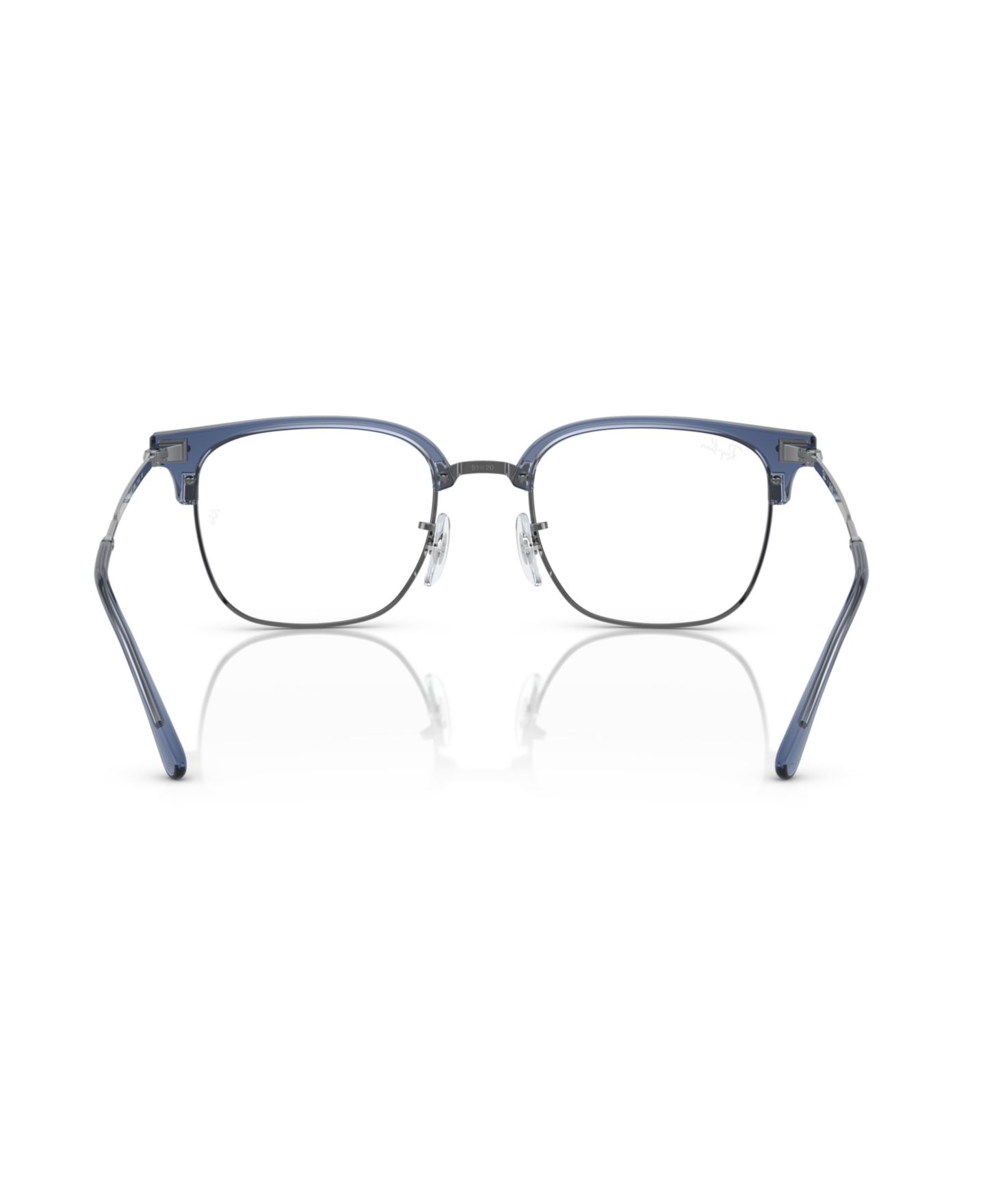 Очки Ray-Ban Unisex Square Plastic RB7216 New Clubmaster Optics Eyeglasses, цвет: Прозрачный синий графитовый — фото 3