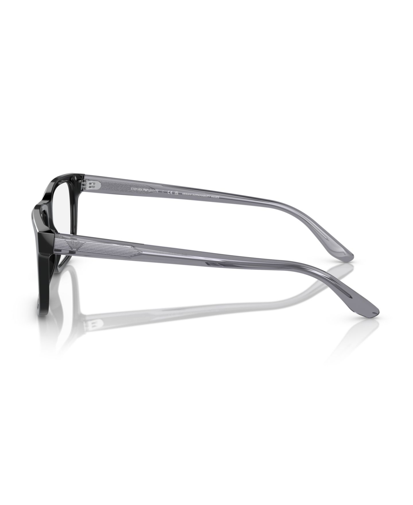 Мужские очки Emporio Armani Man Rectangle Plastic EA3218 Eyeglasses, цвет: Чёрный — фото 3