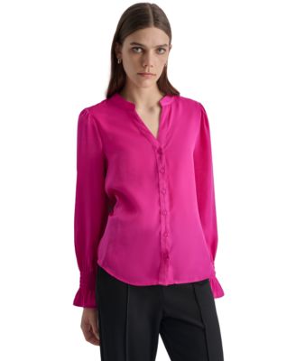 DKNY - Women's Split-Neck Blouse