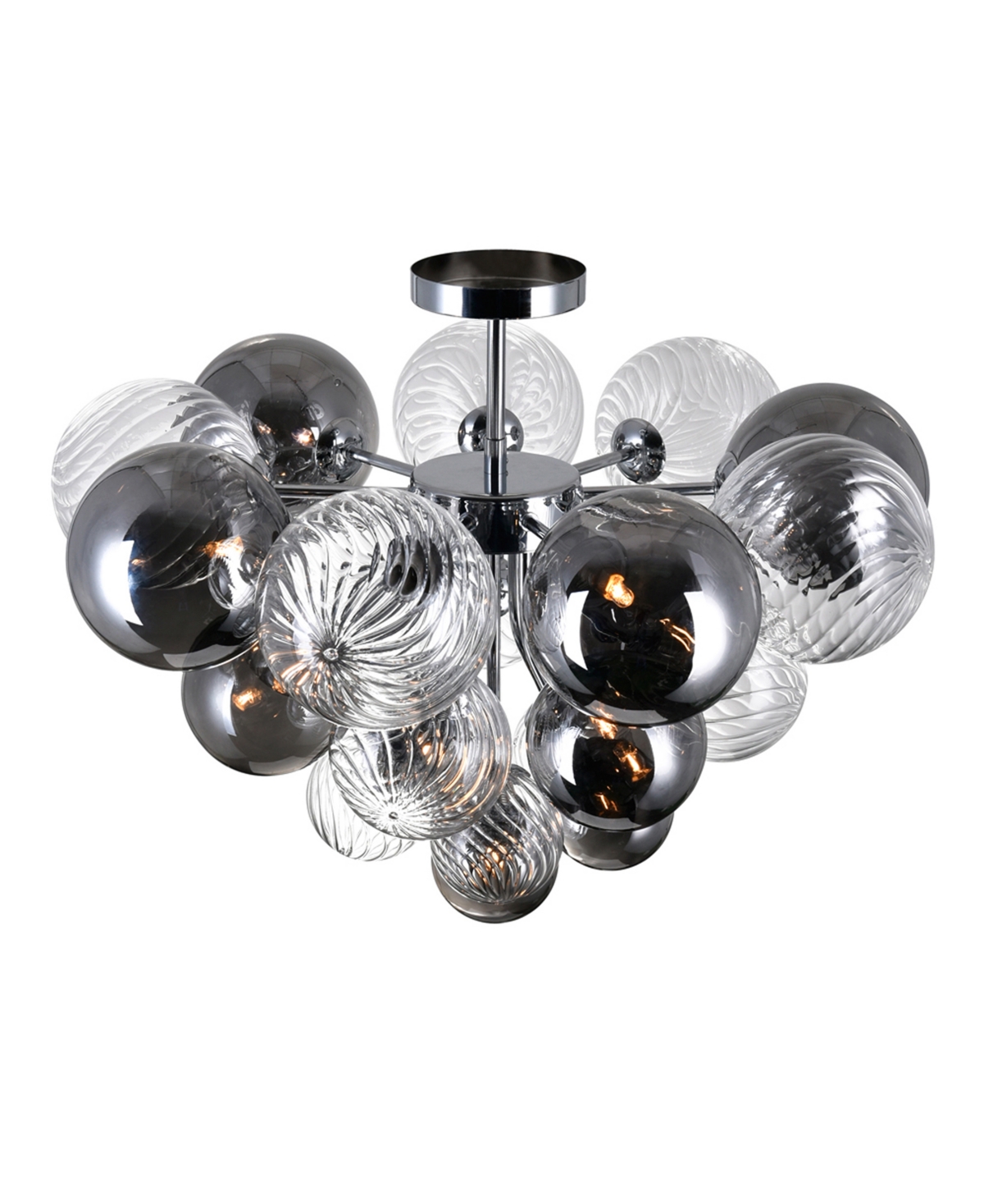 Shop Cwi Lighting Pallocino 10 Light Flush Mount In Chrome