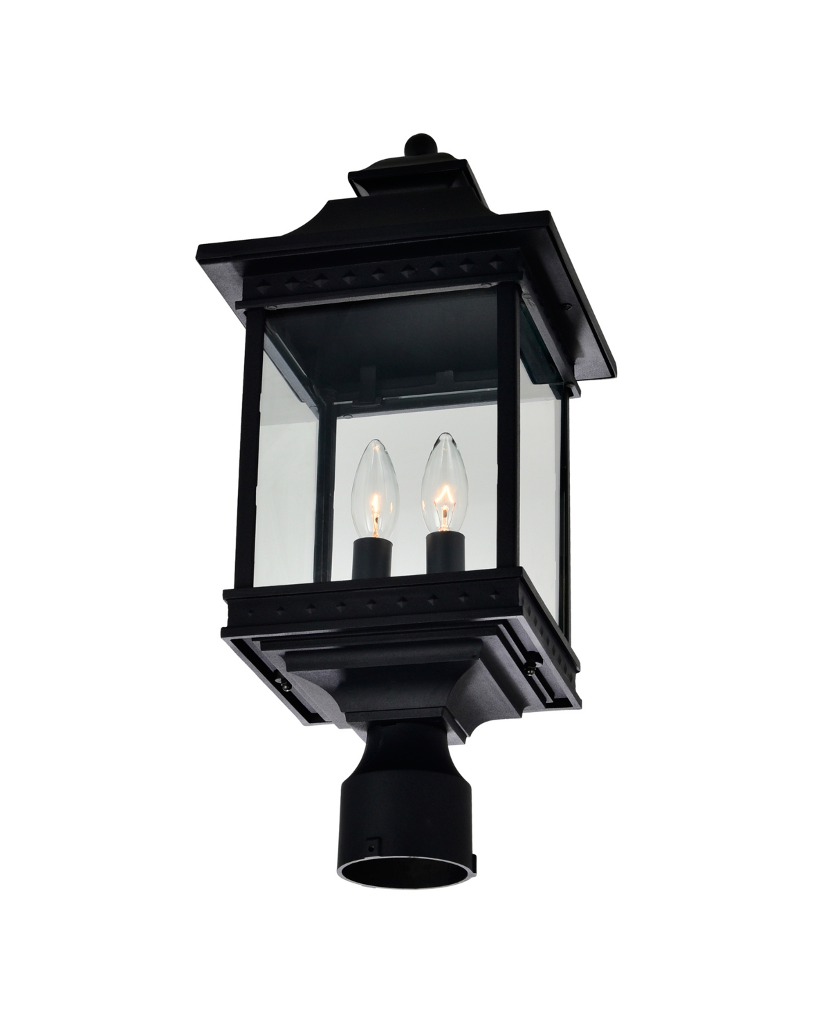 Cwi Lighting Cleveland 2 Light Black Outdoor Lantern Head In Black