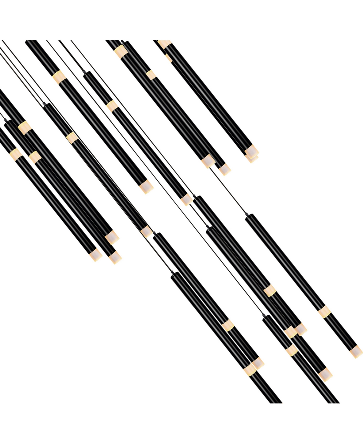 Cwi Lighting Flute 16 Light Led Chandelier In Black